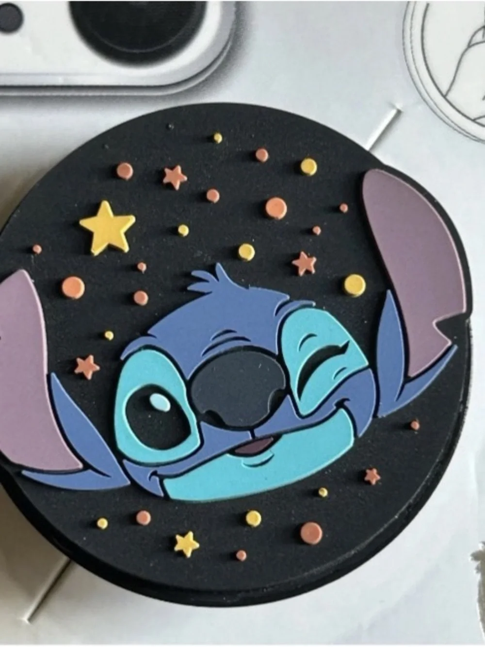 Disney Phone Grip Spin Pop Adjustable Phone Holder Stitch Winking Space Stars